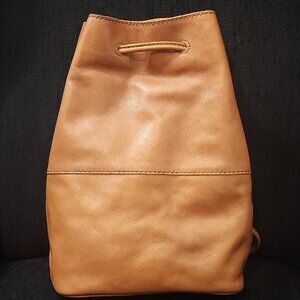 Fossil Tan Leather Slingback Backpack